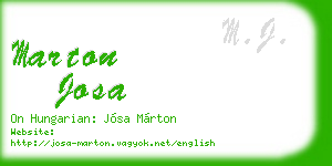 marton josa business card