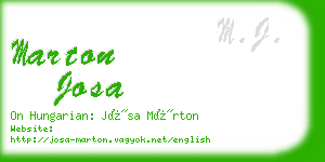 marton josa business card